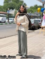 شومیز کتیبه جلو باز