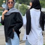شومیز کتان پشت دکمه