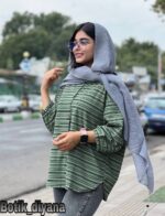 شومیز راه راه مدل نلا