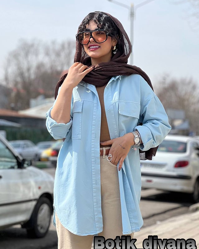 شومیز کتان جیب در دار