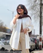 شومیز کتان جیب در دار