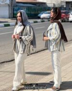 شومیز مانتو یی راه راه مدل الیوان