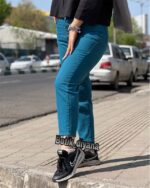 شلوار مام کتان رنگی
