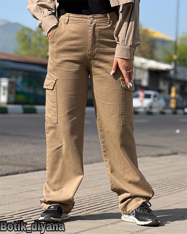 شلوار کارگو کتان