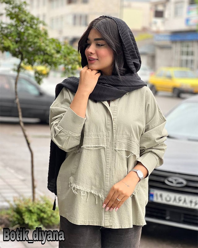 شومیز کتان مدل پرناک