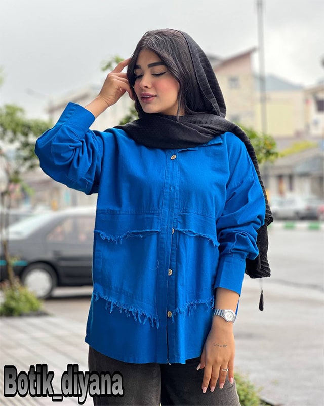 شومیز کتان مدل پرناک