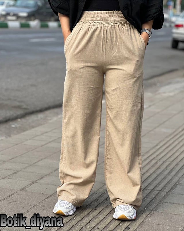 شلوار بگ لینن