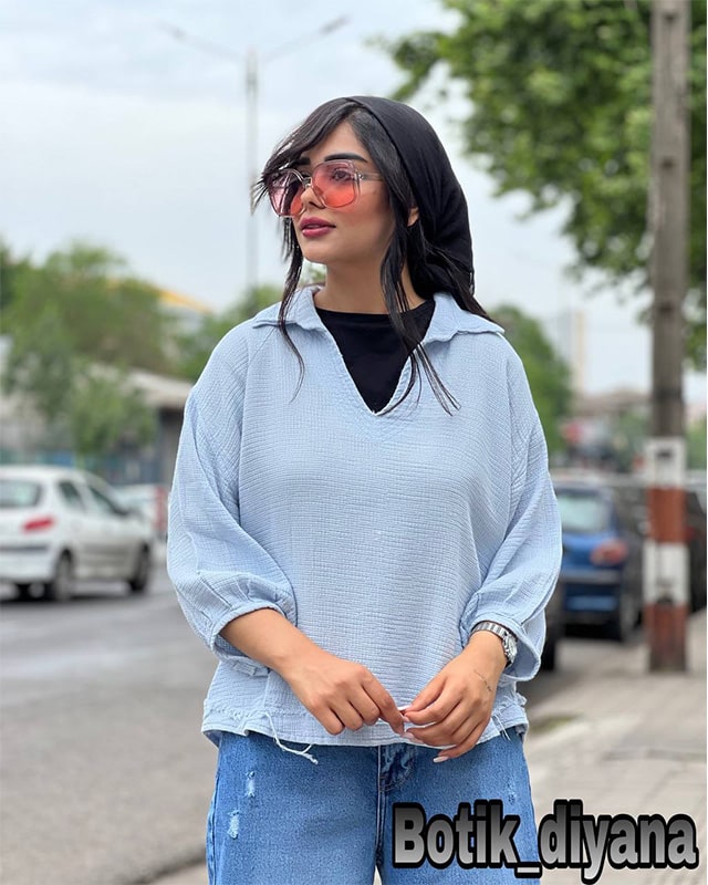 شومیز جلو بسته مدل باوین
