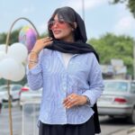 شومیز راه راه مدل بیسان