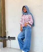 شومیز راه راه مدل ساندا