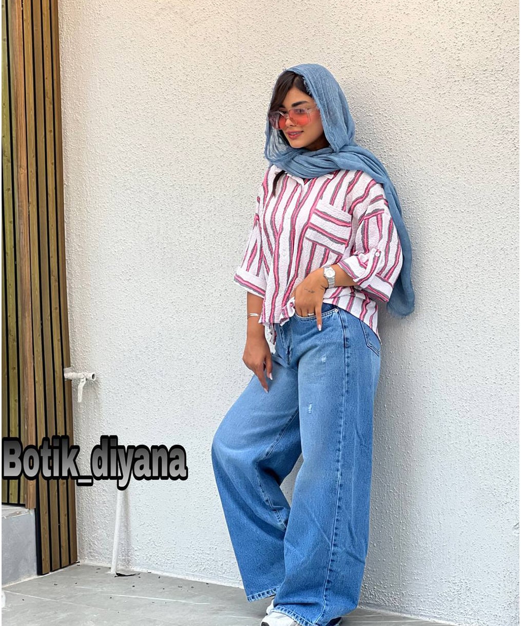 شومیز راه راه مدل ساندا