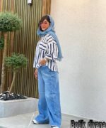شومیز راه راه مدل ساندا