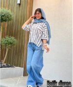 شومیز راه راه مدل ساندا