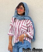 شومیز راه راه مدل ساندا