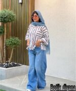 شومیز راه راه مدل ساندا