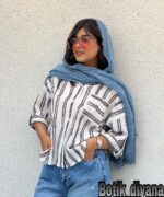 شومیز راه راه مدل ساندا