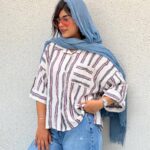 شومیز راه راه مدل ساندا
