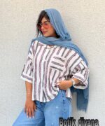 شومیز راه راه مدل ساندا