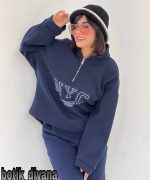 هودی نیم زیپ مدل برندا