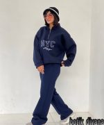 هودی نیم زیپ مدل برندا