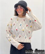 بافت تک مدل گل افشان