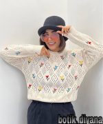 بافت تک مدل گل افشان