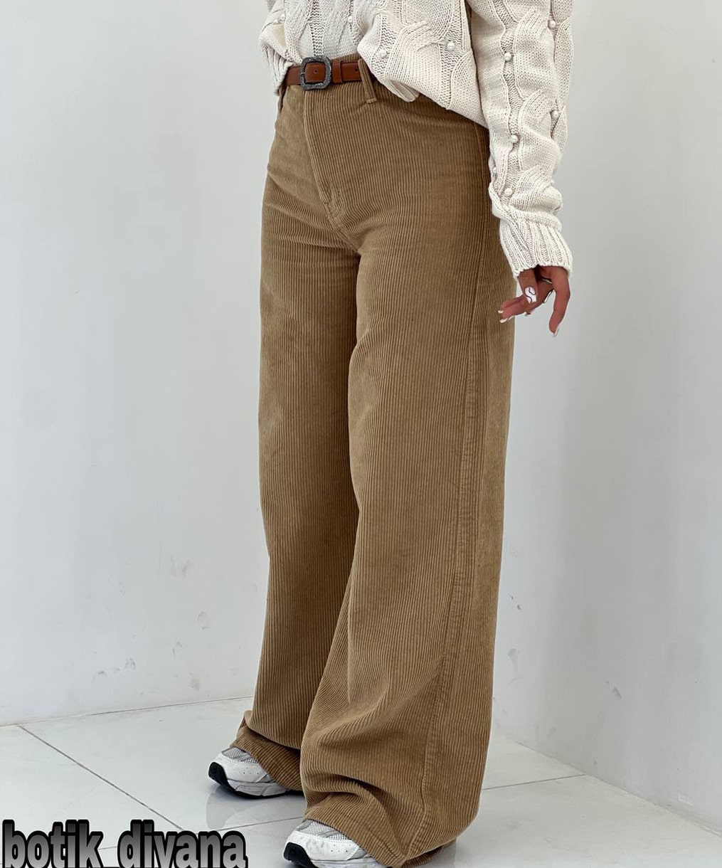 شلوار بگ مخمل کبریتی