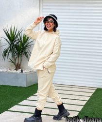 ست هودی شلوار مدل زیپون