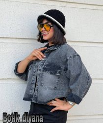 کت کراپ جین مدل ساتین