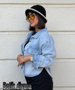 کت کراپ جین مدل ساتین