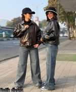 کراپ کاپشن چرم مدل سانسا