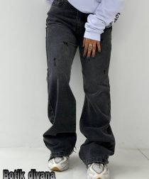 شلوار نیم بگ ذغالی