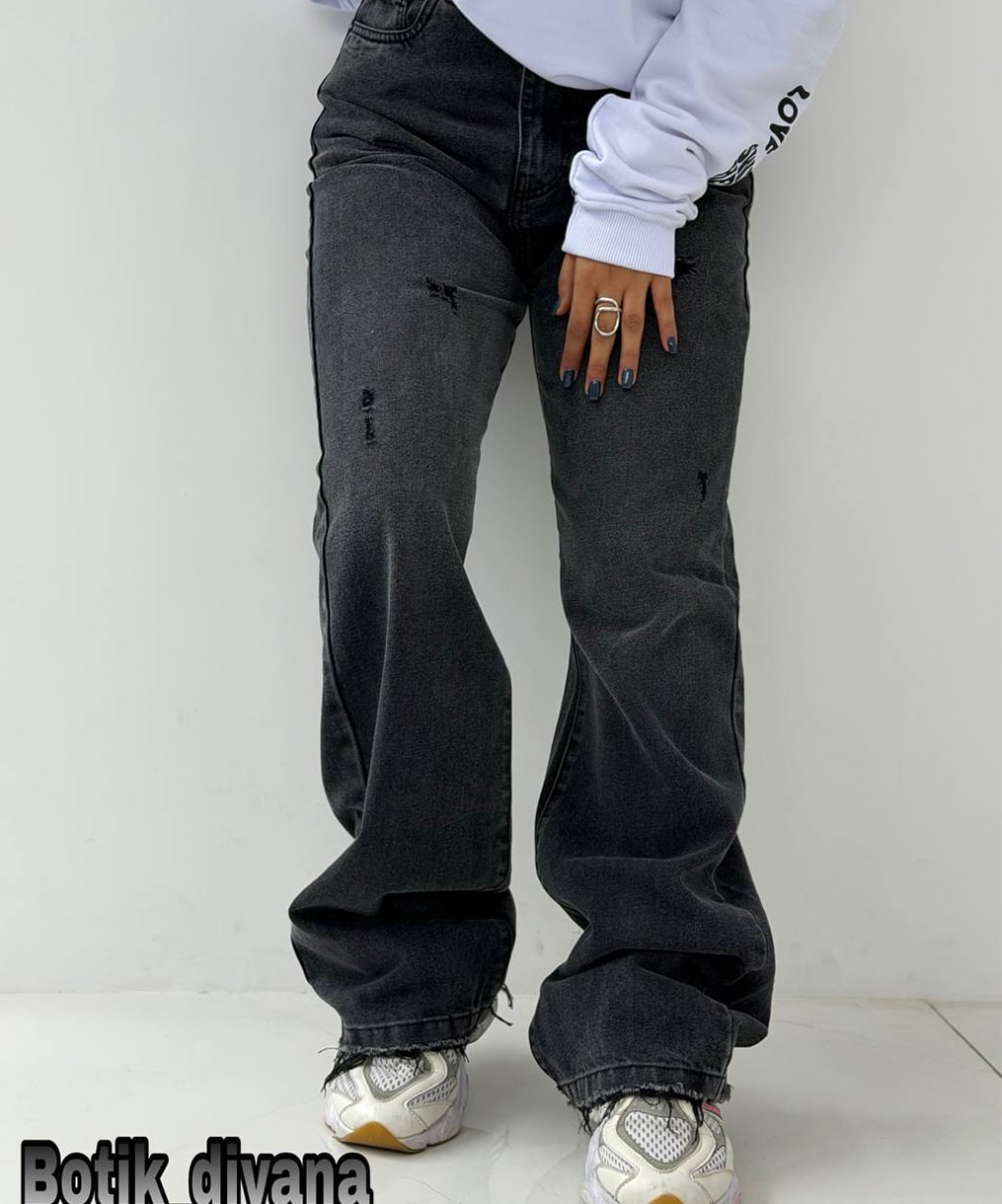 شلوار نیم بگ ذغالی