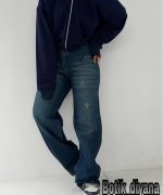 شلوار جین نیم بگ مدل ماهیدا