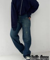 شلوار جین نیم بگ مدل ماهیدا