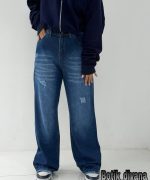 شلوار جین نیم بگ مدل ماهیدا