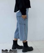 شلوار جین کارپنتری کوتاه