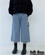 شلوار جین کارپنتری کوتاه