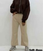 شلوار واید لگ کتان