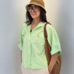 شومیز لینن مدل کارول